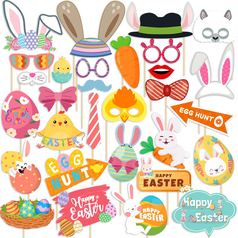 Easter, Cartoon, Cute Rabbit, Chick, DIY Funny, Handheld Photo Props, Decorative Items