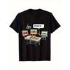 Men's 80s Retro Video Game T-Shirt with - Vintage 8-Bit Pixel Art & Cassette Tape Design, Nostalgic 1980s Gaming Shirt for Conventions, Casual Wear