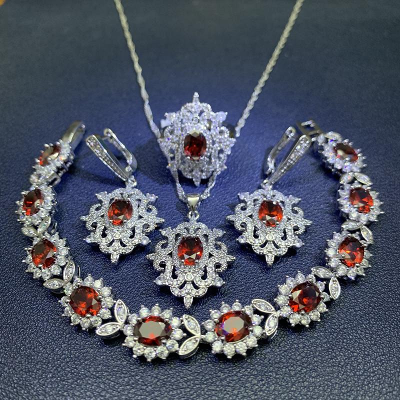 European and N Wind Source Blue Jewelry Inlay Gem Pendant Earrings Necklace and Rings Lady Suit