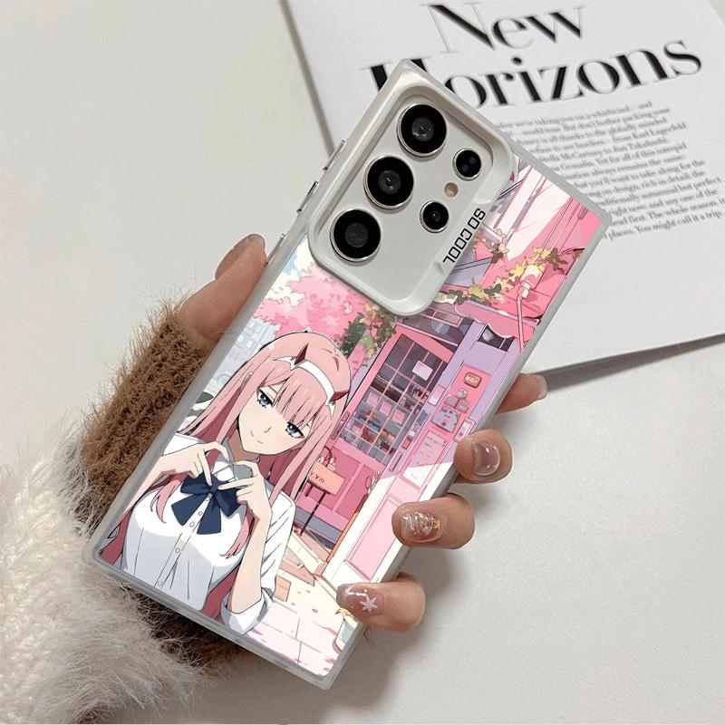 Zero Two 02 Kawaii Cute Soft Phone Case for Samsung Galaxy S24 S25 FE S26 Edge S23 Ultra S22 Plus S21 + Shockproof Cover Back Sh