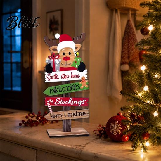 Rustic Christmas Tiered Tray Decor Table Decoration Wooden Tabletop Sign Vintage Farmhouse Decorative Decorations for Fireplace Desktop Plaque