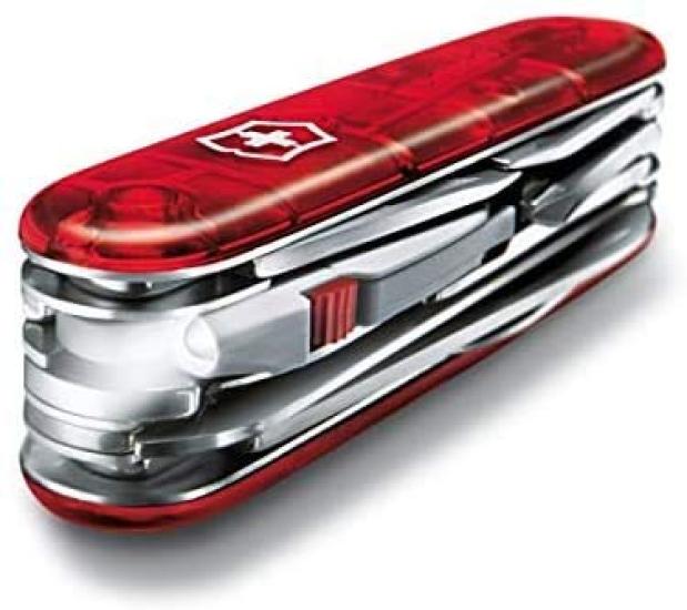 Victorinox Huntsman translucent 91mm 20 1.7915.T Light, red, handle, functions.