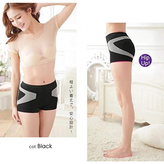 Pelvic Support Box Boxer Sports [KOEI STORE] Shorts, Shorts, Innerwear, Corrective, Women's, Black, G0111-bk