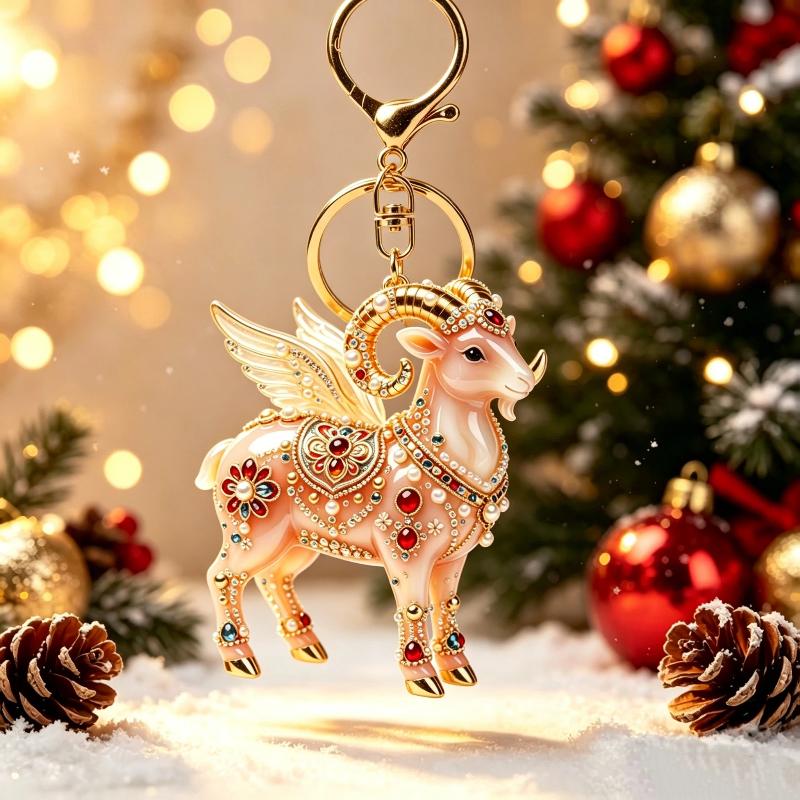 1/2Pcs Cute 2D Flat Goat Themed Hanging Ornament Acrylic Pendant for DIY Jewelry Making Bag Charm Daily Decor