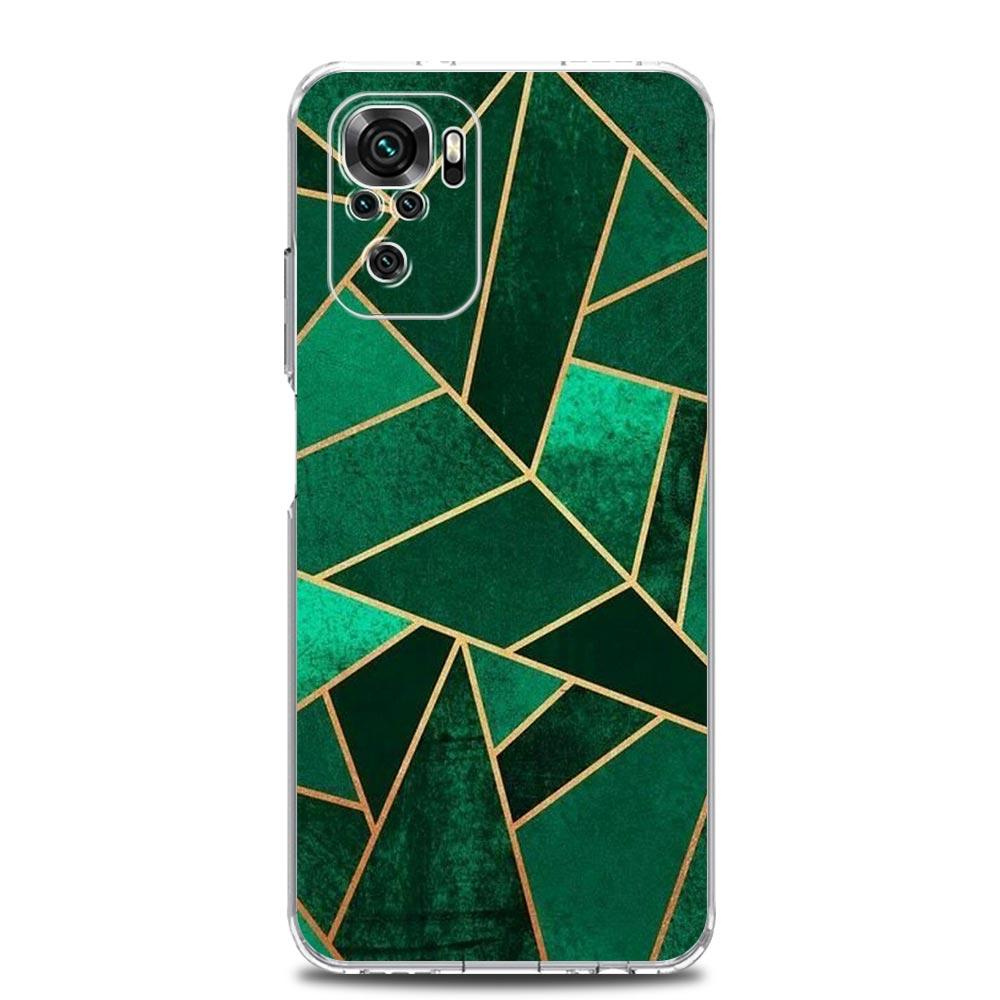 New Square Clear Phone Case For Xiaomi Redmi Note 12 11 9S 9 8 10 Pro+ 7 8T 9C 9A 8A K40 Gaming Silicone Cover Marble Geometric