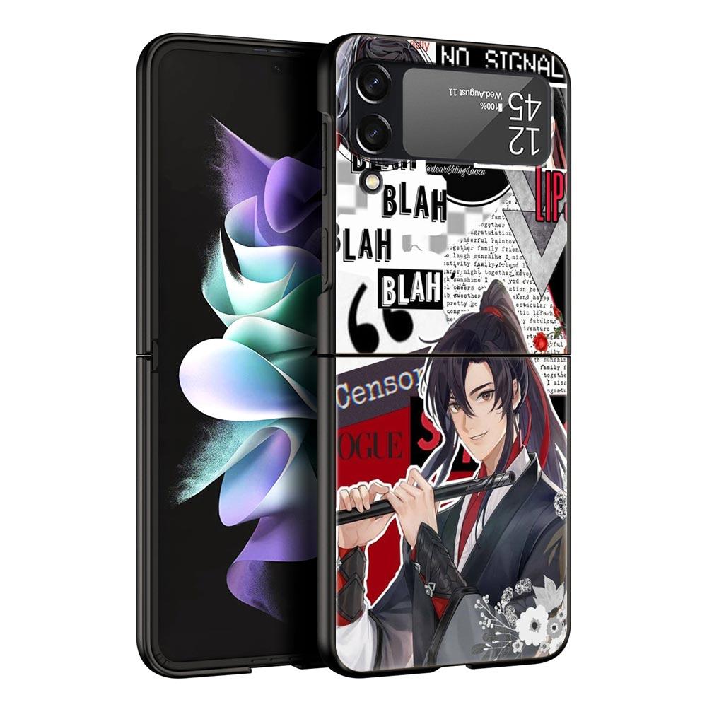 Anime Mo Dao Zu Shi MDZS Z Flip 4 Phone Case For Samsung Z Flip 3 5G Black Hard Shell Galaxy ZFlip3 ZFlip5 Cover Folding Luxury