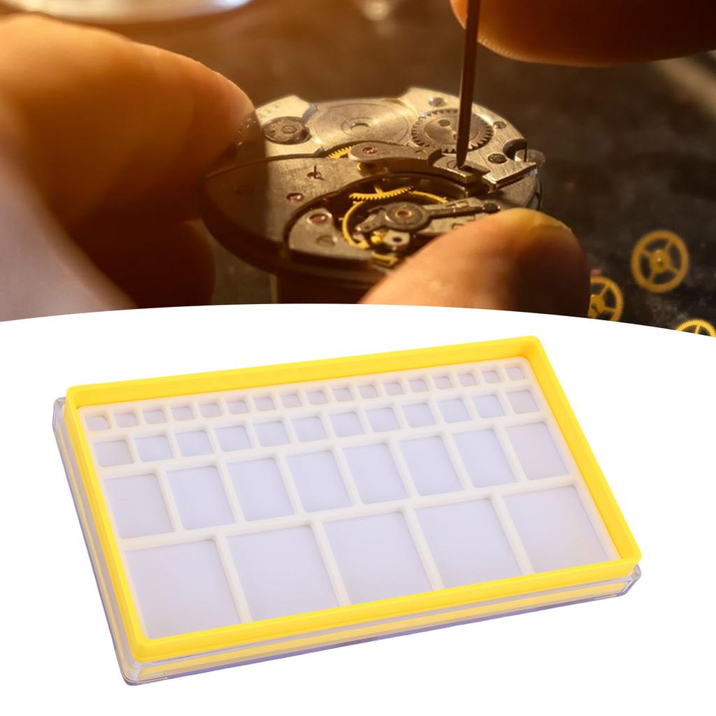 Watch Parts Storage Box Plastic Watch Parts   Case with Removable Compartments for Watchmakers Jewelry Screws