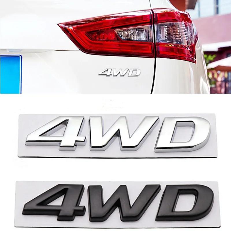 Logo 4WD in Metallo 3D Adesivi Decalcomanie Emblema Distintivo per Portellone Posteriore Parafango Auto Styling Accessori Per Hyundai IX25 IX35 Tucson Santafe
