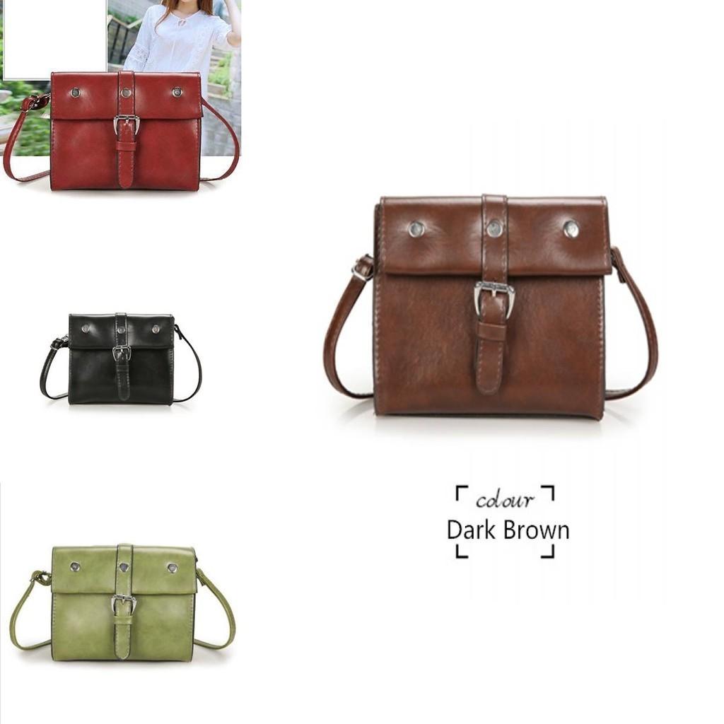 Elegant Vintage Style Pu Leather Crossbody Bag For Women In Brown Chic Small Square Design