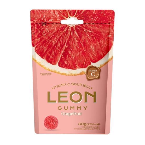 Leon Sour Vitamin C Grapefruit Jelly 80g, Korean snacks