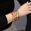 Bracciale Geometrico Aperto in Metallo Color Oro Acciaio Inossidabile Smaltato Vintage, Gioiello da Polso Geometrico Allargato Apribile, Regalo Quotidiano da Polso per Donna