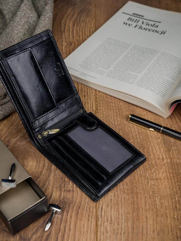 Men's leather wallet with RFID system - Rovicky