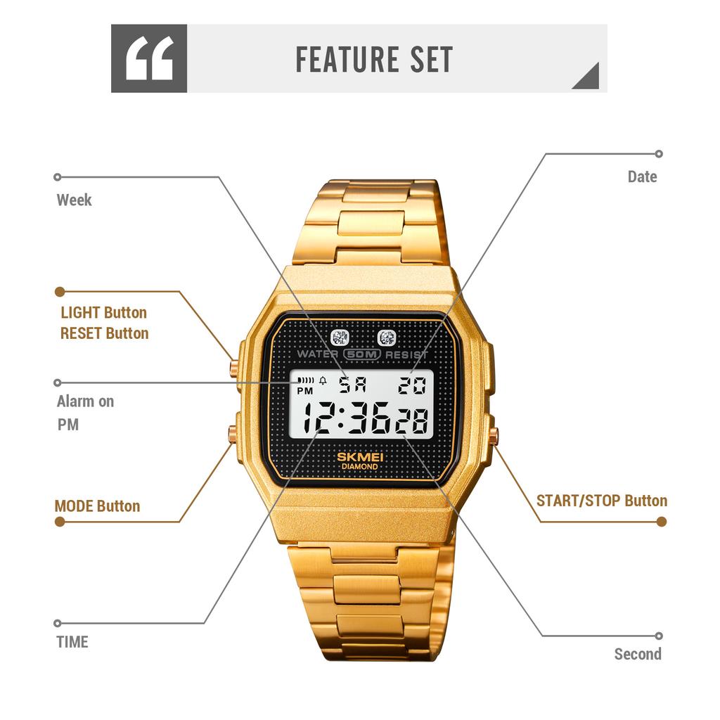 SKMEI 1952 Military Chronograph Date Week For Men Alarm Clock Reloj Hombre Sport Watch 5Bar Waterproof Digital Wristwatch