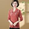 New Style Fashionable Mother Early Spring Top Middle-aged and Elderly Women's Spring Clothes 40 Years Old 50t-shirt Knitted Sweater