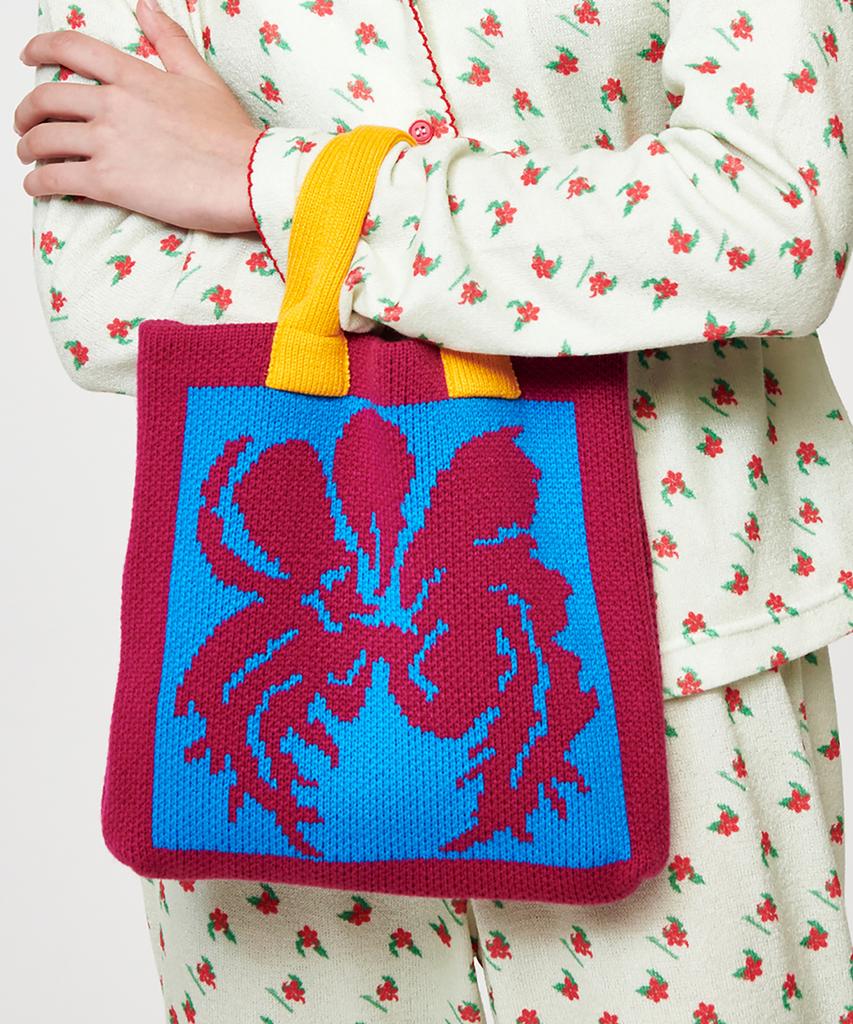 Mimicawe Poppy Knit Mini Bag Burgundy