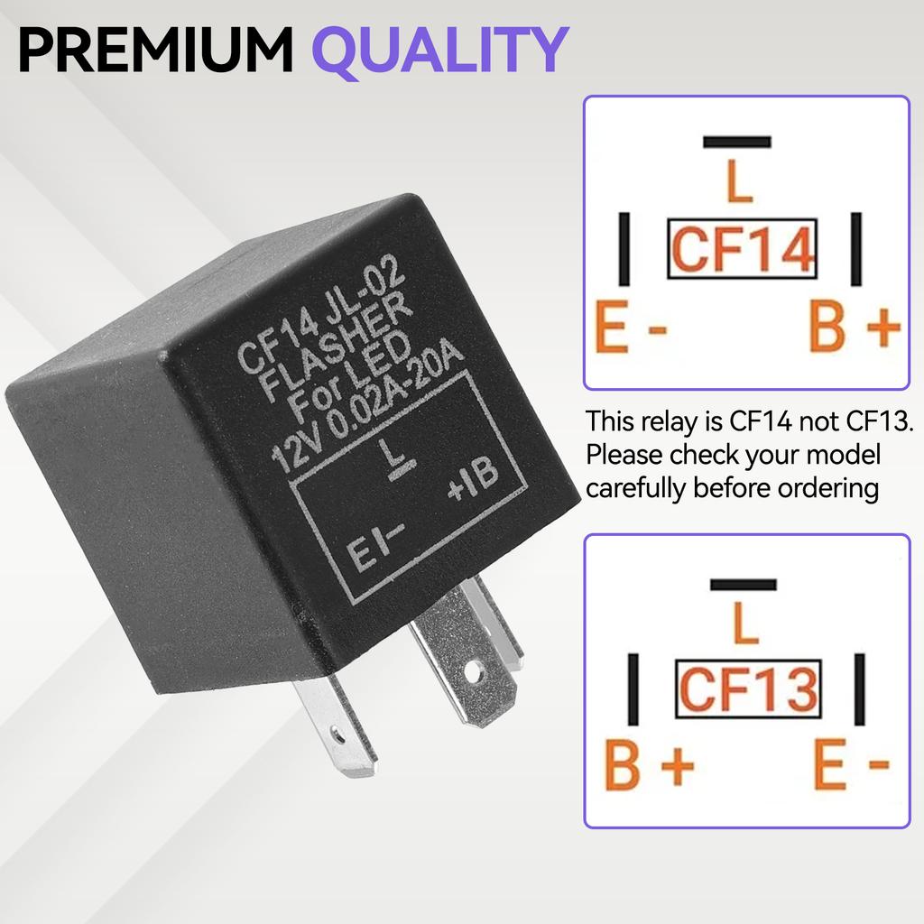 12V 3-Pin CF-14 CF14 JL-02 Elektronisches Auto-Blinker-Relais zur Behebung von LED-Blinklicht-Hyperflash-Blinklicht Auto 0.02A-20A