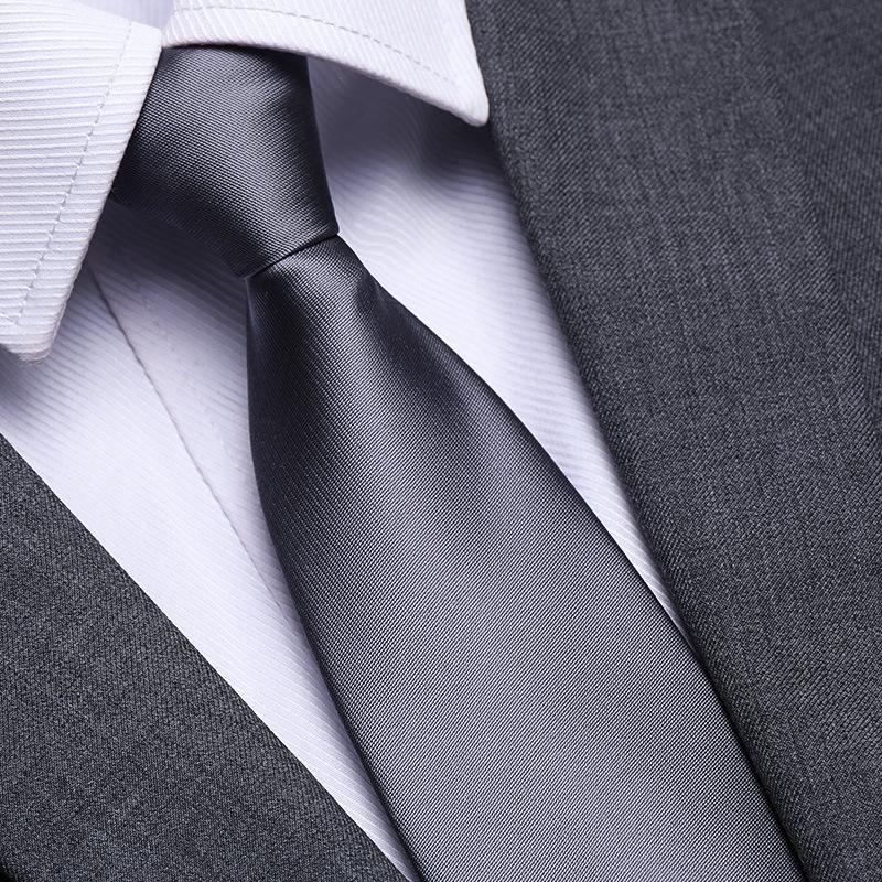 Black No Zipper Men'S Professional Dress Tie Business Casual Wedding Groom Korean Edition One Pull Tie