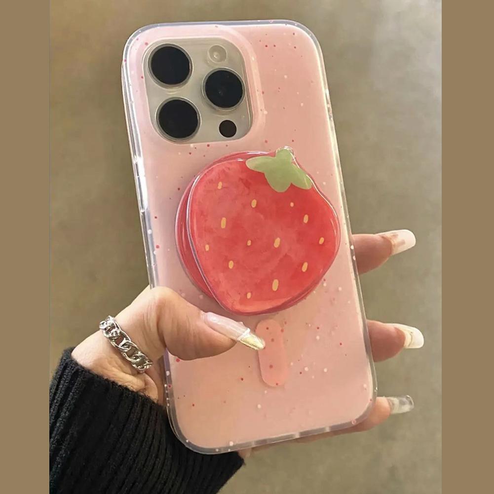 Cute Red Strawberry Magnetic Holder Griptok Phone Stand Holder Support