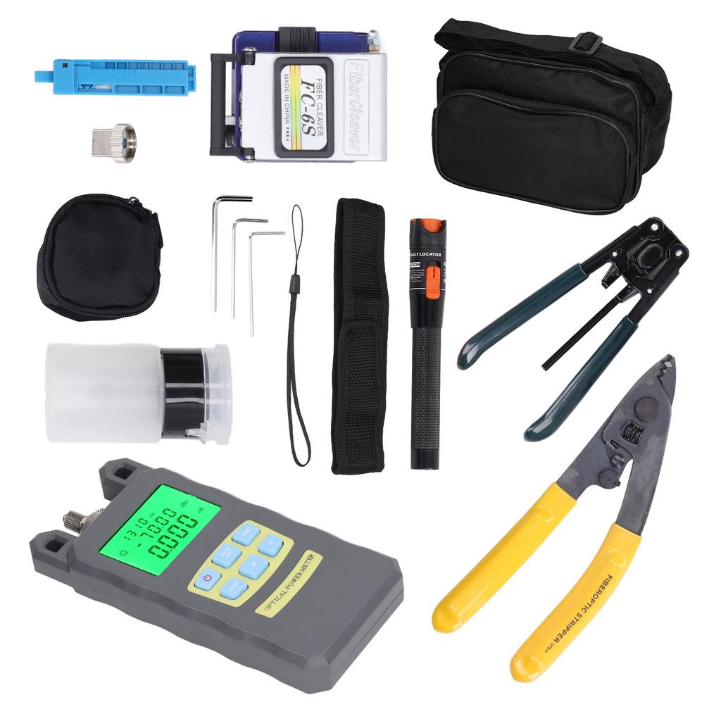 15 szt. Zestaw narzędzi do światłowodów 3 w 1 Uchwyt Gilotyna do światłowodów Interfejs 2,5 mm OPM VFL FTTH