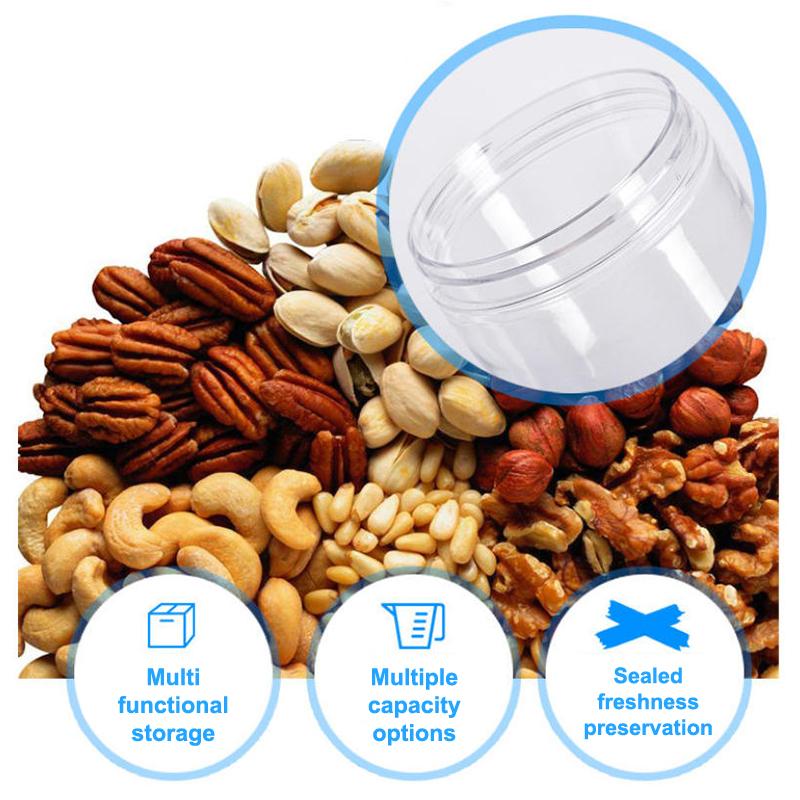 Plastic Packing Bottle Pet Clear Empty Seal Bottle Circular Bucket Storage Biscuit Jar Food Grade Sealed Cans Tank Container