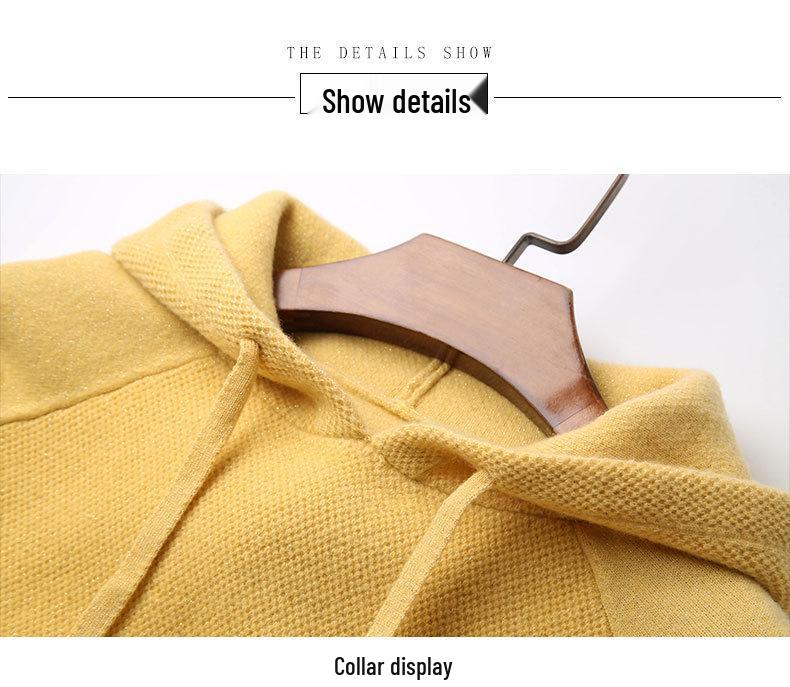 Women's Trendy 2024 Korean-Style Short Hooded Sweatshirt: New Color, Knitted Base Layer for Spring/Autumn