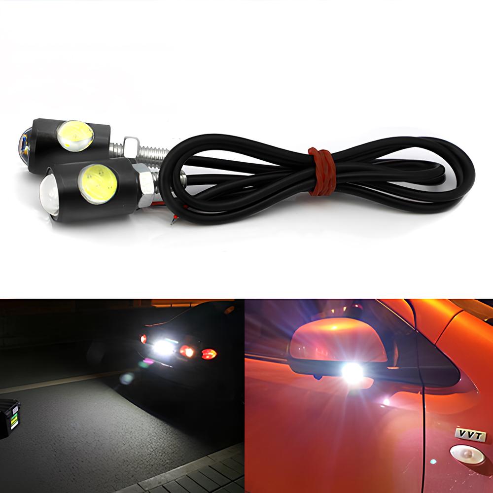 2Pcs LED Motorcycle Brake Lamps Car License Plate Bolt Tail Rear Light Fog Bulbs Turn Signal Side Indicators Decoration Bright