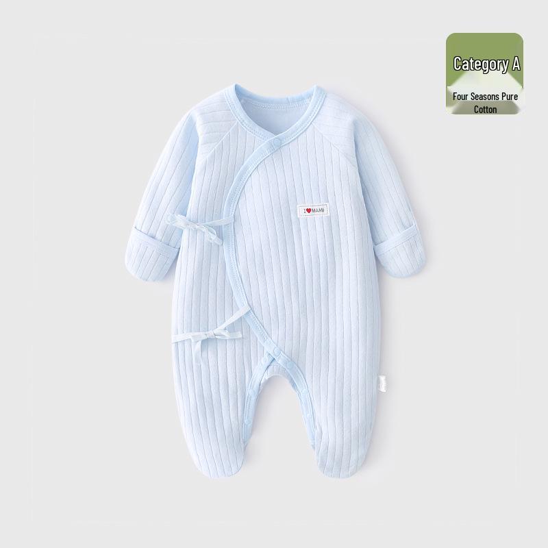 Baby Romper Pure Cotton A-Grade Crawling Suit with Hand & Foot Covers - Anti-Scratch Pajamas for Boys & Girls