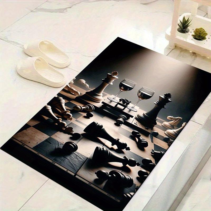 

1pc Chess Pattern Area Rug, Anti slip Non Shedding Stain Resistant Carpet 60cm by 90cm