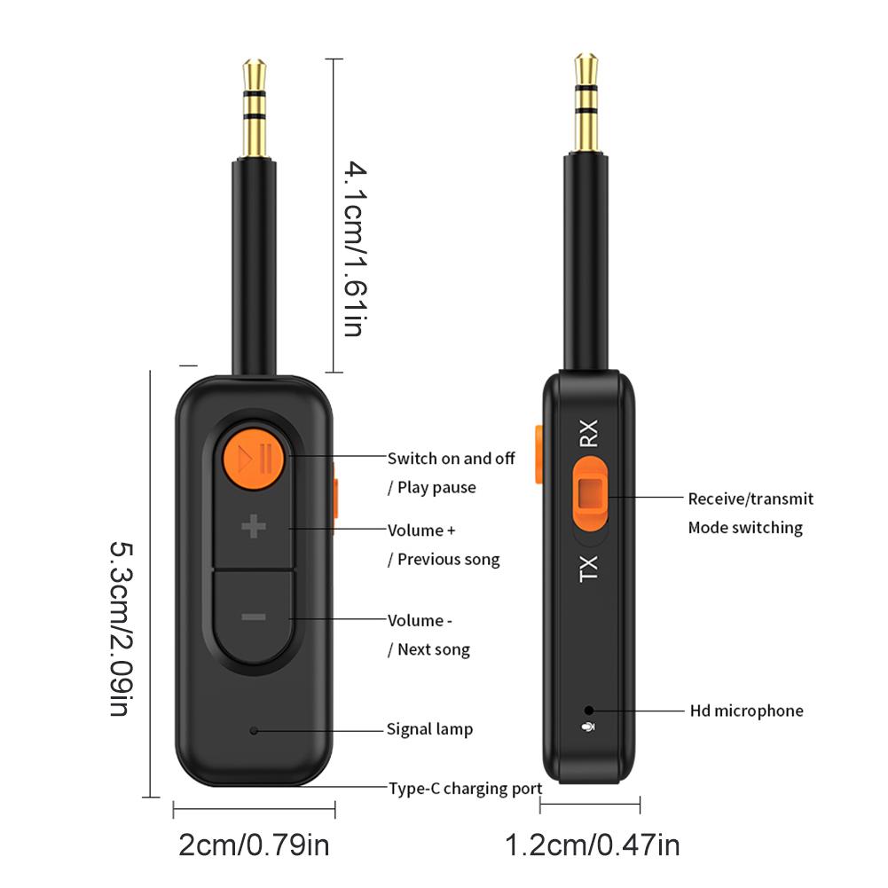 2 In 1 Wireless Audio Transmitter Receiver Bluetooth-Compatible 5.4 Adapter Music Adapter for TV Car Speakers Headphones