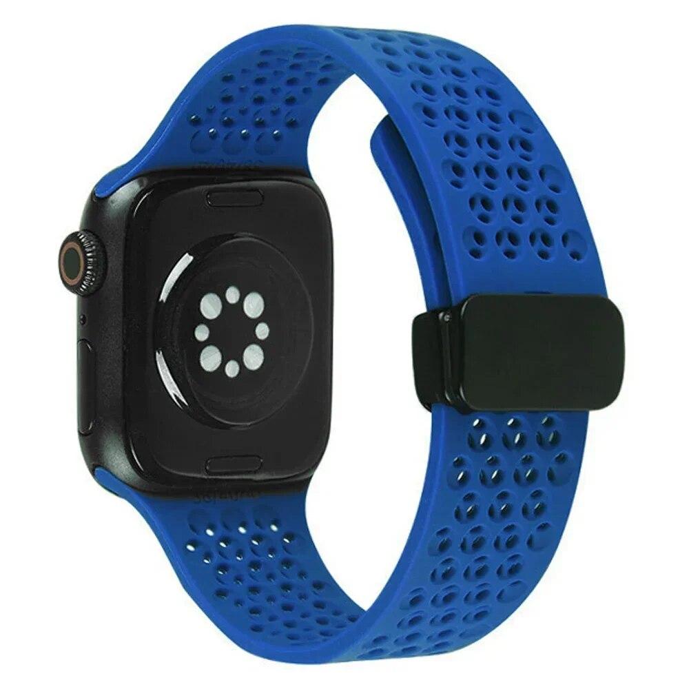 Magnetický sportovní silikonový řemínek pro Apple Watch 49mm 45mm 44mm 41mm 40mm 42mm 38mm gumička pro IWatch Series 9 8 7 6 5 4 Se Ultra 2