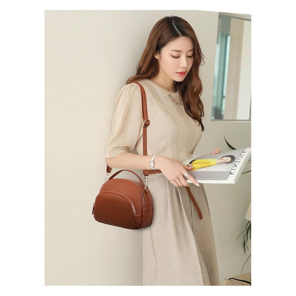 Crossbody Bag Women Faux Leather Multi Zipper Daily Commute
