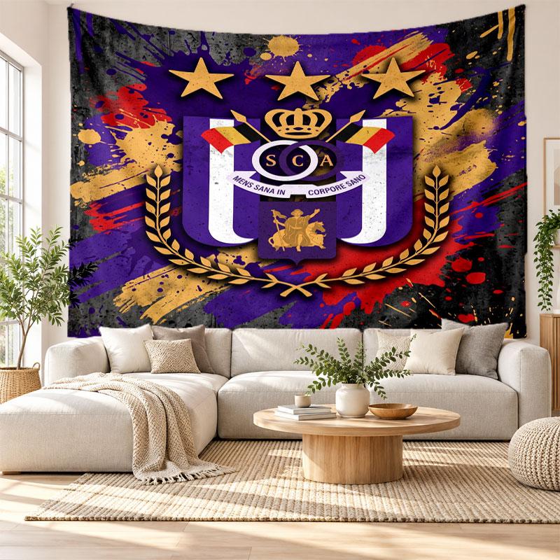 Anderlecht FC Wall Tapestry, Soft Fabric Wall Hanging, Decorative Backdrop For Bedroom Home Wall Art