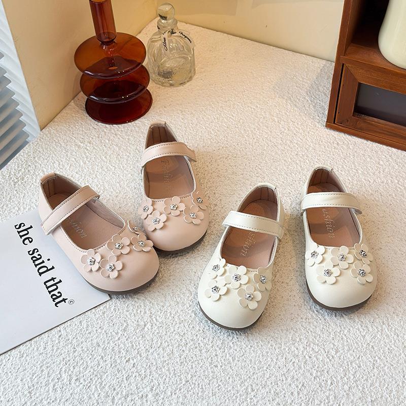 Dívčí kožené Mary Jane boty s měkkou podrážkou - Sladký styl, Protiskluzové dětské princeznovské boty