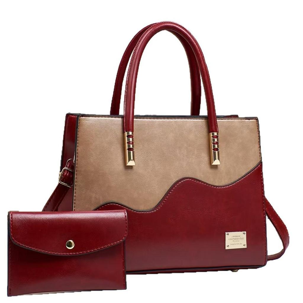 2025 Spring/Summer Women's Large Capacity Color Block Tote Handbag