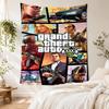 Grand Theft Auto Vintage Vægtæppe Retro Boho Ideel til Balkon Kollegievæg Soveværelse Alsidig Dekoration Boho Dekoration Gave til Nyt Hjem