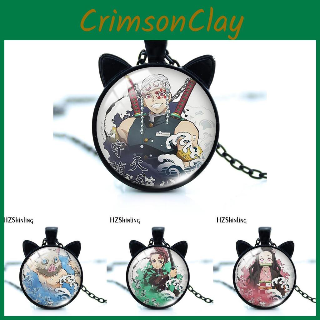 Fashionable Anime Inspired Cat Ears Pendant Necklace For Demon Slayer Fans