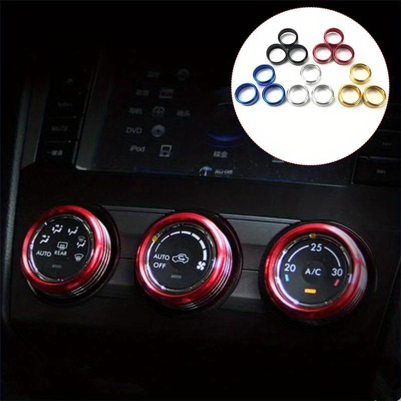 3Pcs/Set Car Styling AC Adjustment Knob Decorative Ring For Subaru 2013-2018 Forester Impreza XV Crosstrek WRX Levorg Auto Accessories
