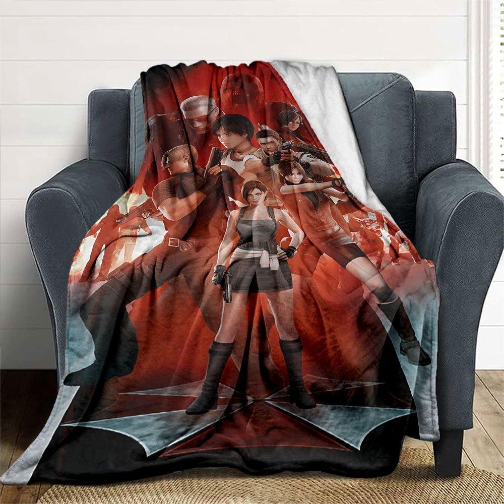 1pc Resident Evil 4 Blanket Soft Warm Throw for Home, Office, Travel All Season Cozy Bedding Gift, Office Cozy Accessory