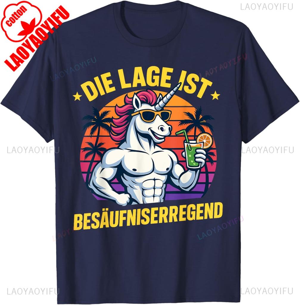 Poloha Je Vzbuzující K Pijáctví Karnevalový Kocovina Tričko Černá Bavlna Vtipný Německý Text Letní Párty Grafické Tričko Unisex Vintage