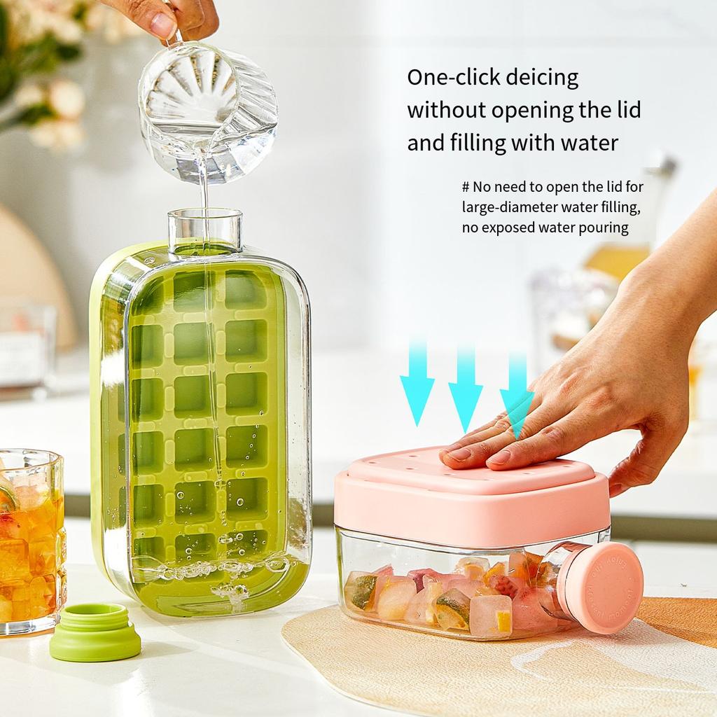 1 Stück Silikon Eiswürfelform mit Deckeln Eiswürfelbehälter mit großer Kapazität Lebensmittelqualität Eiszubereiter BPA-frei Wiederverwendbarer Wasserbecher Küchenhelfer