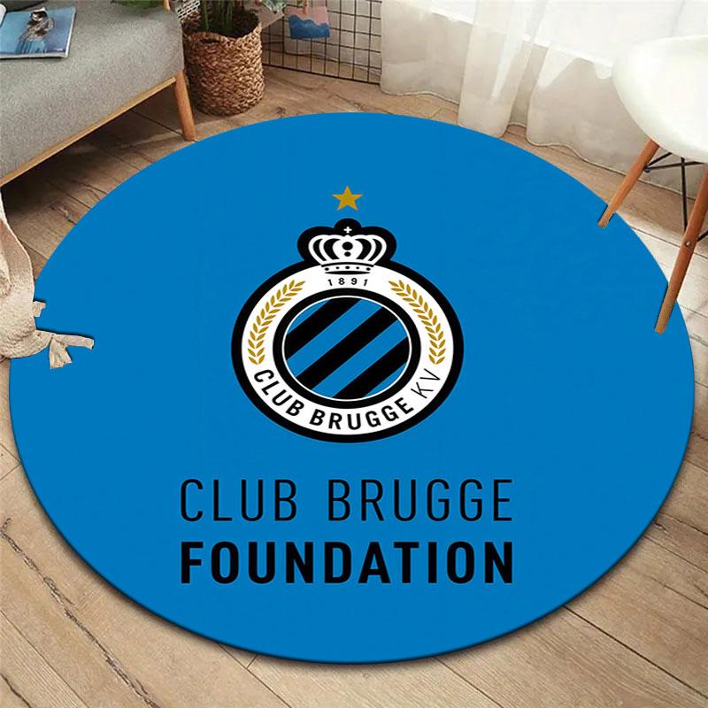 Club Brugge KV Round Area Rug,Carpet Rug for Living Room Bedroom Sofa Playroom Decor,Non-slip Floor Mat