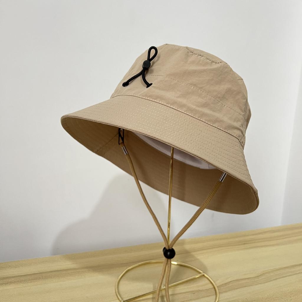 Cool bucket hat men's and women's summer thin simple casual sunshade sunscreen hat outdoor drawstring quick drying basin hat tide