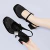 French Mary Jane Women's Shoes New Summer Thick Heel Temperament Single Shoes with Skirts Beautiful Bag Head Sandals Women