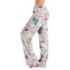 Womens Pajama Pants Sleepwear Casual Drawstring Elastic Waist Pants Comfy Straight Yoga Loose Trousers