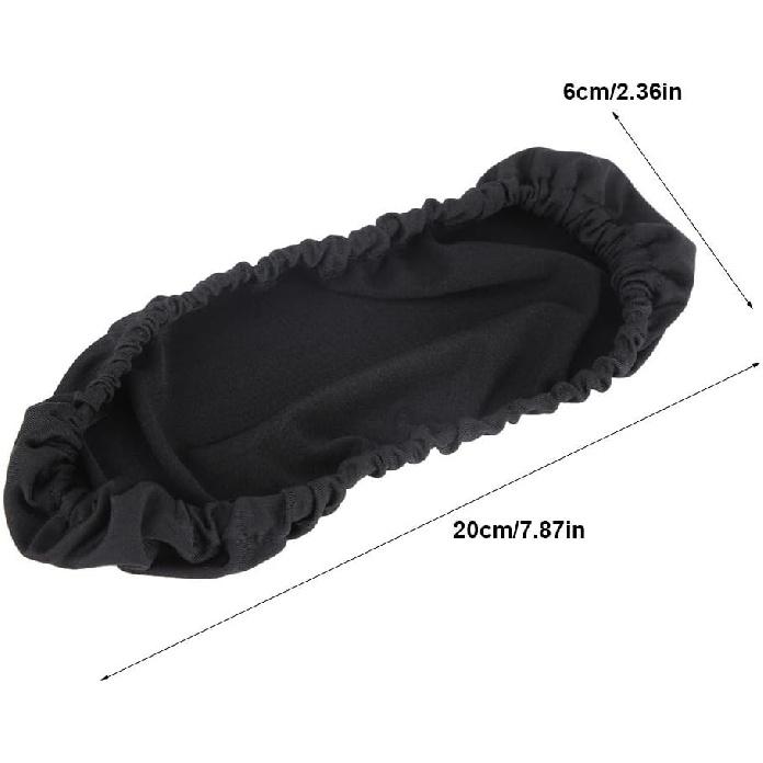 1 Pair Knitted Elastic Fabric Chair Armrest Covers Office Wheelchair Arm Rest Pad Elbows Forearms Pressure Relief Slipcover (Black)