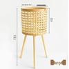 Nordic Style Bamboo Woven Plant Basket - Rattan Balcony Pothos Stand