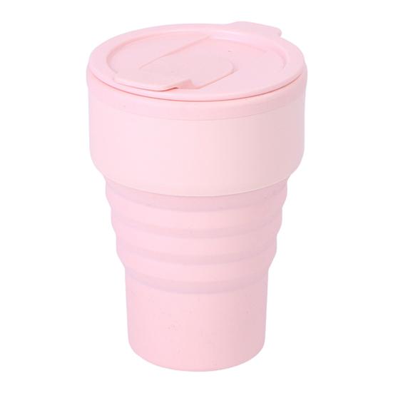 Collapsible Silicone Travel Cup 12oz Portable Foldable Coffee Mug for Camping Hiking Commuting Leakproof Eco-Friendly Water Bottle with Wide Mouth