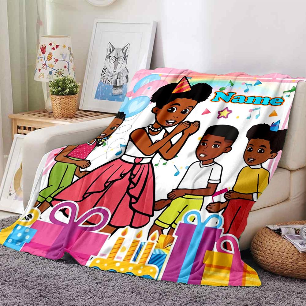 Custom Name Gracie's Corner Theme Printed Blanket - Perfect for Couch, Bed, Travel & Outdoor Use | Machine Washable, Cozy & Durable.