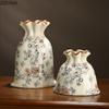 Vintage Floral Texture Ceramic Vase Table Decoration Flower Arrangement Creative Bag Shape Flowers Vases Room Aesthetic Decor