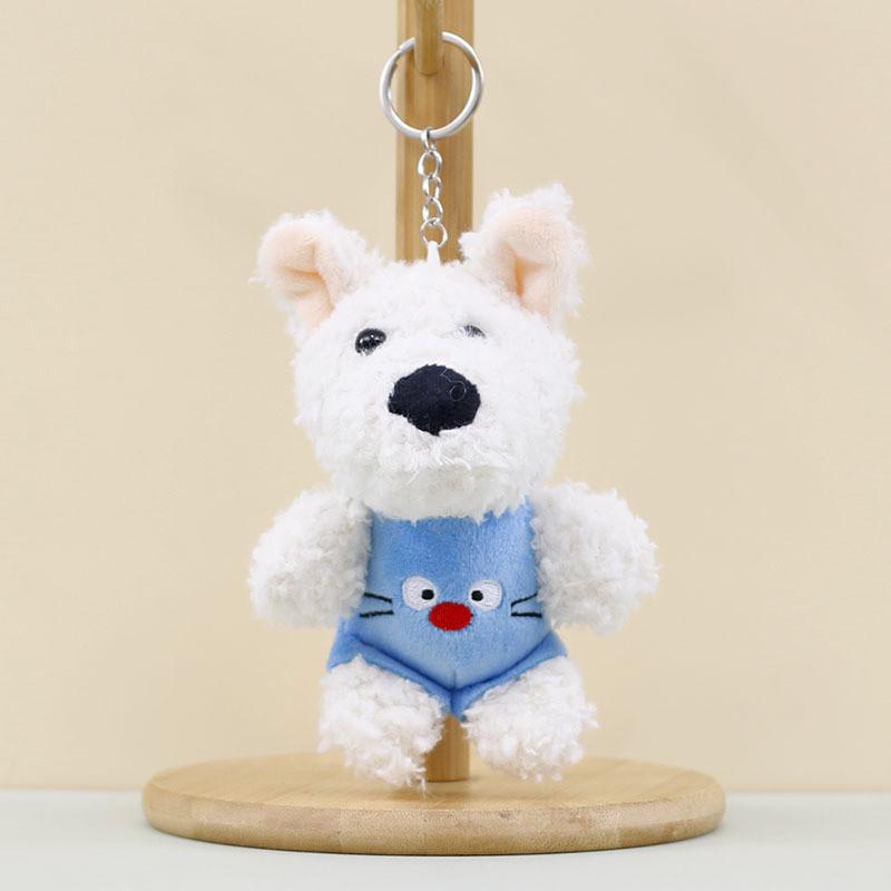 Adorable Fluffy West Highland Terrier Plush Toy Backpack Accessory In Pink